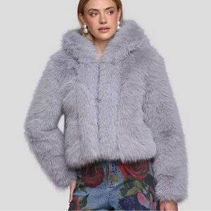 Avec Les Filles Light Gray Teddy Jacket